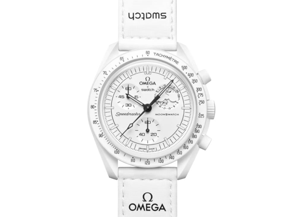 Swatch x Omega Bioceramic Snoopy Moonswatch Mission to The Moonphase 'White' (24HR DELIVERY AVAILABLE)