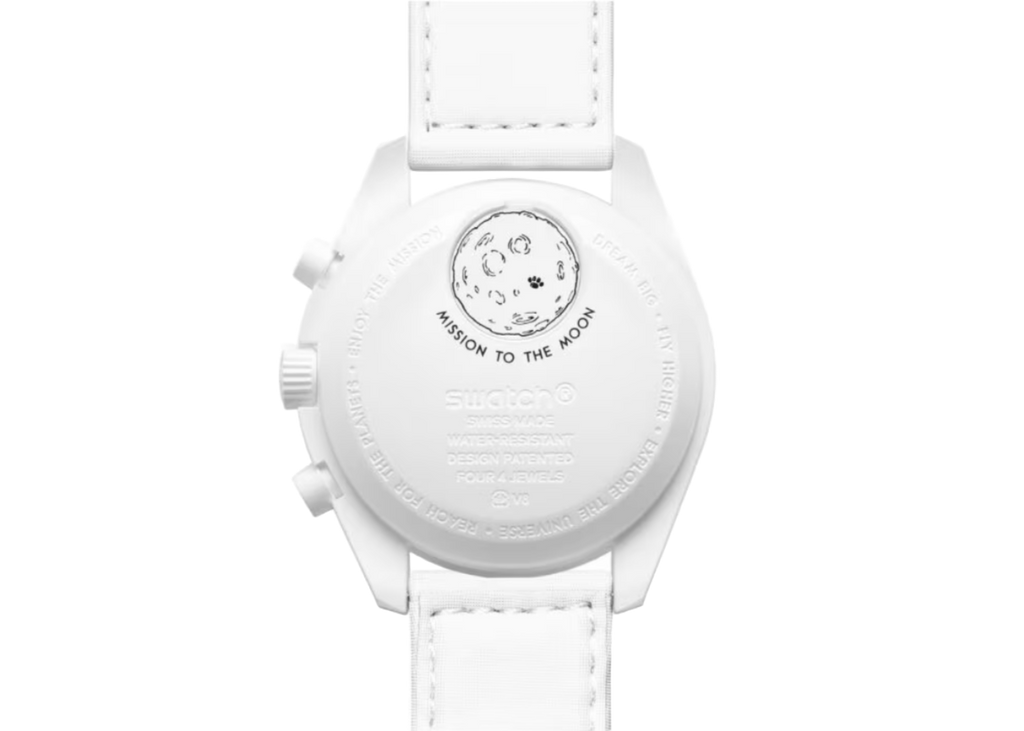 Swatch x Omega Bioceramic Snoopy Moonswatch Mission to The Moonphase 'White' (24HR DELIVERY AVAILABLE)